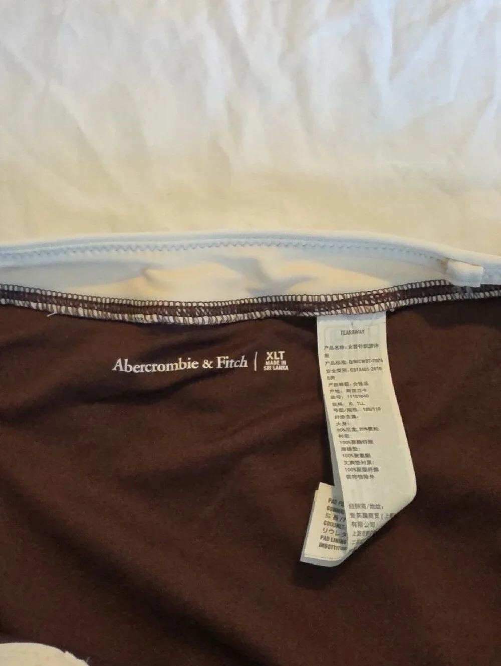 Abercrombie & Fitch Brown One-Piece Swimsuit with Cream Sea Shell Pattern - Picture 6 of 6